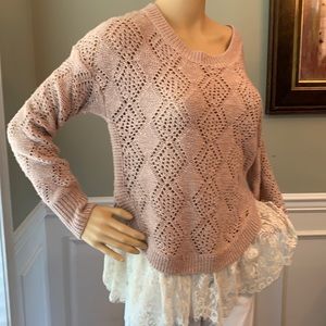 Altered State laced rose sweater.  Size med.